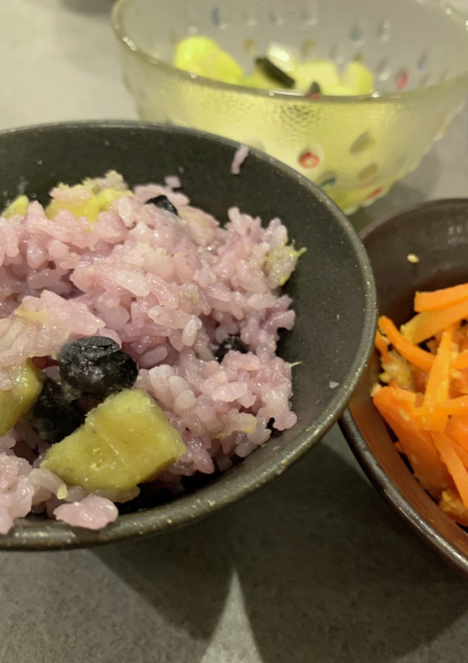 切り餅で黒豆とさつまいものおこわ-レシピのメイン写真