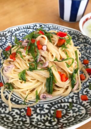 イカの塩辛クリームパスタ-レシピのメイン写真