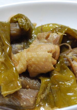 甘い唐辛子と鶏肉こんにゃくのこってり煮-レシピのメイン写真