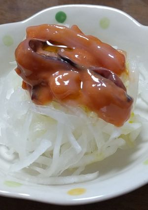 シャキシャキ大根に塩辛のっけサラダ-レシピのメイン写真