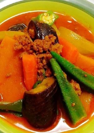 野菜は好きなものを♬︎ひき肉スープカレー-レシピのメイン写真