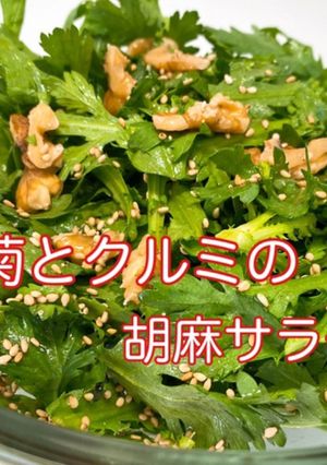 春菊とクルミのゴマサラダ-レシピのメイン写真