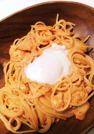 たこわさキムチクリームパスタ-レシピのメイン写真