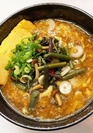 山菜かき玉そば-レシピのメイン写真