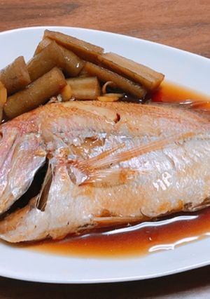 鯛とごぼうと生姜の甘い煮付け-レシピのメイン写真