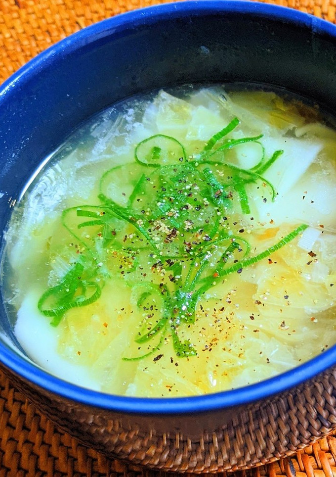 ワンタンの皮と白菜のスープ-レシピのメイン写真