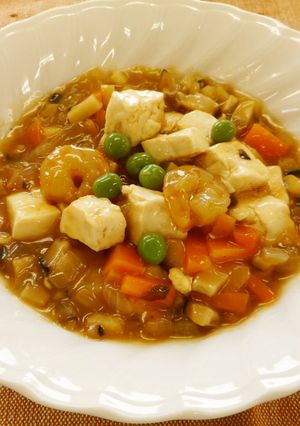新発田市給食レシピ☆豆腐エビチリ-レシピのメイン写真