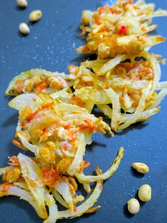 簡単揚げ焼き!桜エビと福豆のかき揚げ-レシピのメイン写真