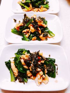 ♪小松菜と卵の和え物~韓国海苔乗せて~♪-レシピのメイン写真