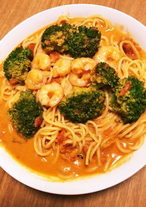 海老とブロッコリーのトマトクリームパスタ-レシピのメイン写真