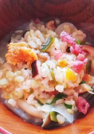 ご飯で作る♪栄養&彩りup春の七草粥-レシピのメイン写真