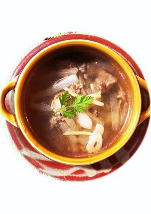 鶏がらスープで牛こまスープ（笑）-レシピのメイン写真