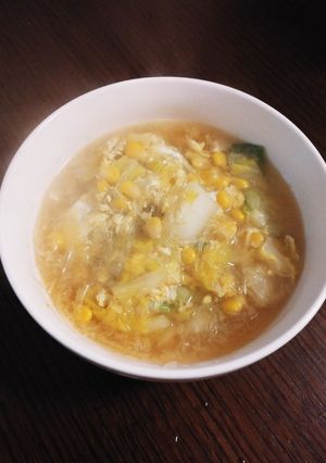 簡単☆白菜とコーンの春雨スープ-レシピのメイン写真