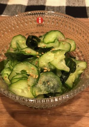 簡単5分我が家のきゅうりとワカメの酢の物-レシピのメイン写真