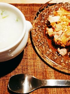香港朝粥★七草粥★レンジで蒸し鶏-レシピのメイン写真