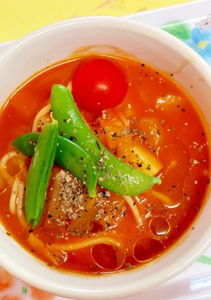 野菜クズ出汁で☆ミネストローネ☆パスタ入-レシピのメイン写真