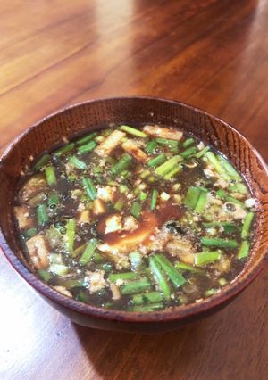 大豆の茹で汁を使ったインスタント味噌汁-レシピのメイン写真