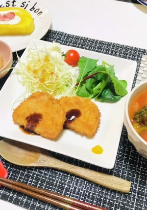 贅沢ハムカツメインの夕飯献立具沢山スープ-レシピのメイン写真