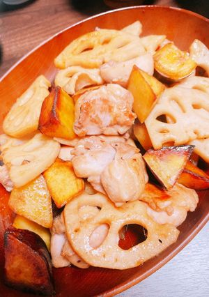 鶏ももと根菜のバタポン炒め-レシピのメイン写真