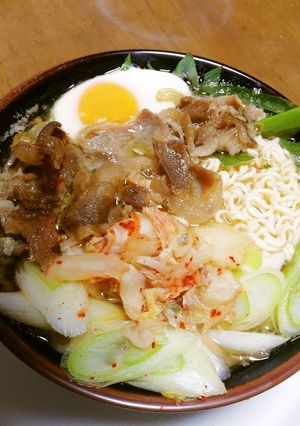 ラーメン(レンジ・冷凍の野菜や惣菜)-レシピのメイン写真