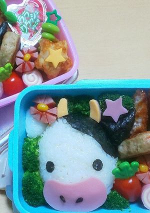 キャラ弁 　2021年干支『丑』 牛-レシピのメイン写真