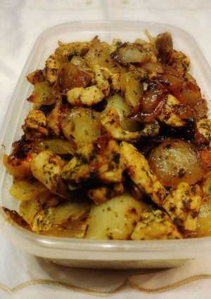 作り置き　むね肉と玉ねぎのしそ炒め-レシピのメイン写真
