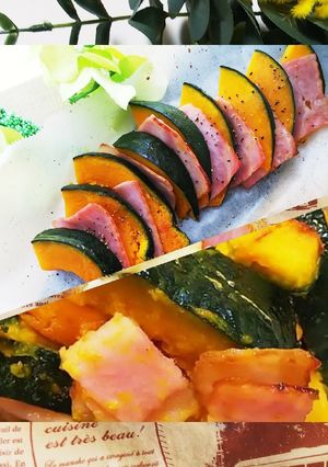 【簡単】かぼちゃとベーコンのホットサラダ-レシピのメイン写真