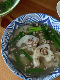 簡単★蓮根とひき肉のエスニックスープ-レシピのメイン写真