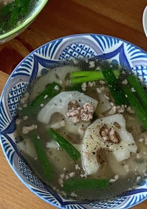 簡単★蓮根とひき肉のエスニックスープ-レシピのメイン写真