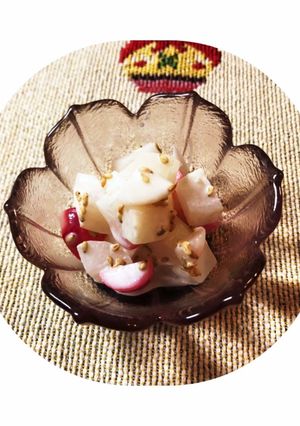 七草粥の菘と蘿蔔でカンタン酢マヨ和え-レシピのメイン写真