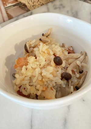 鶏ときのこの炊き込みご飯　-レシピのメイン写真