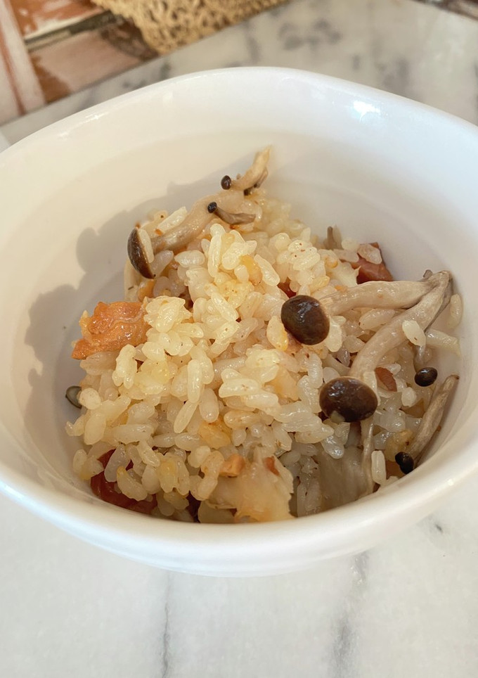 鶏ときのこの炊き込みご飯　-レシピのメイン写真