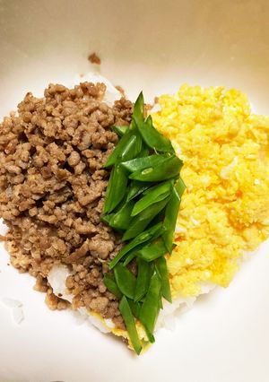 ハートのそぼろご飯♡-レシピのメイン写真