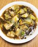 鶏胸肉のゆずおろし大根塩昆布煮込み