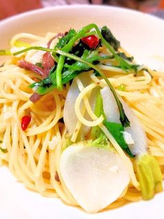 七草とアンチョビのペペロンチーノ-レシピのメイン写真