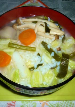 七草粥の日に七種の野菜粥を作る-レシピのメイン写真