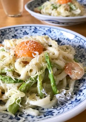 簡単!カルボナーラうどん-レシピのメイン写真
