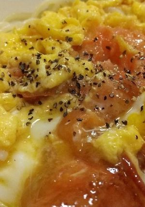 半熟たまごのトマボナーラ-レシピのメイン写真