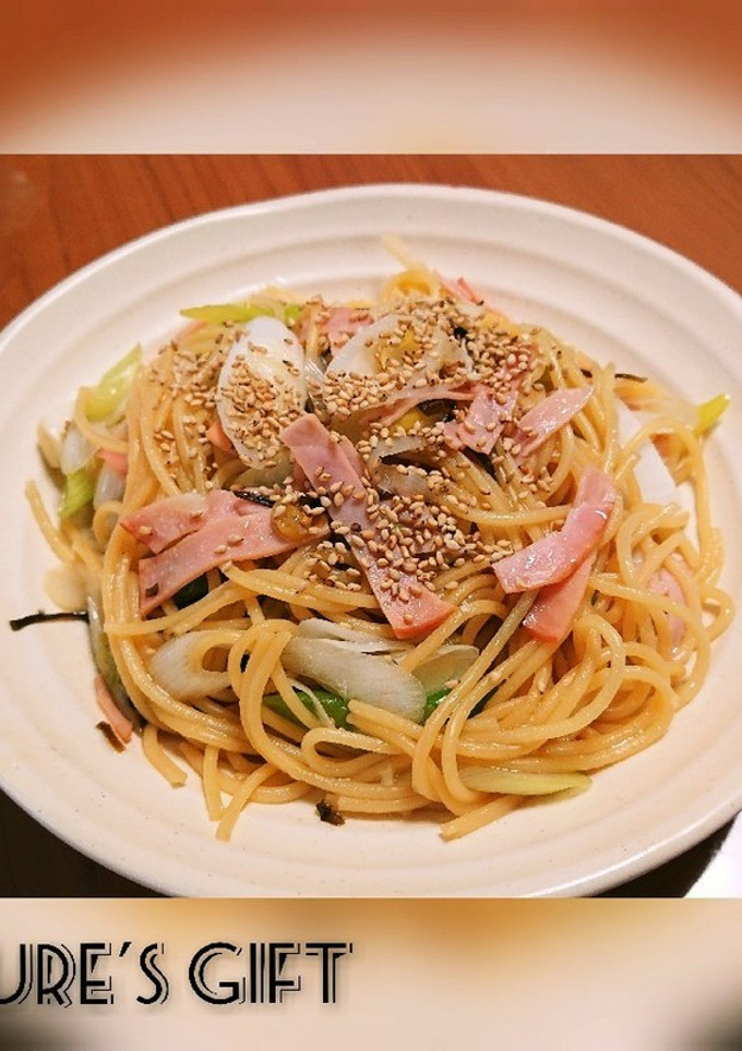 白ネギ農家の和風スパゲティ-レシピのメイン写真