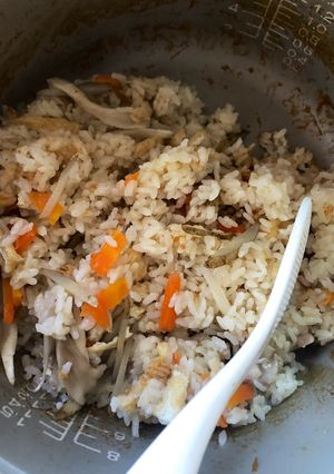 鶏肉まいたけにんじんごぼう炊き込みご飯-レシピのメイン写真