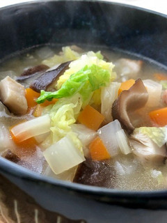 乾しいたけと旬野菜の和風ミネストローネ-レシピのメイン写真