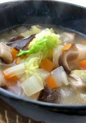 乾しいたけと旬野菜の和風ミネストローネ-レシピのメイン写真