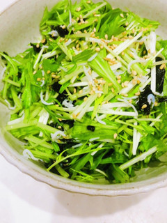 ☆しらすと韓国のりの簡単水菜サラダ☆-レシピのメイン写真