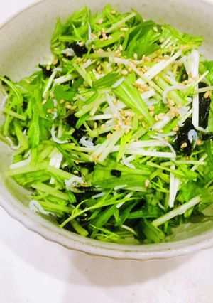 ☆しらすと韓国のりの簡単水菜サラダ☆-レシピのメイン写真