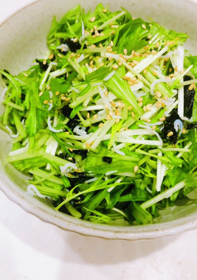 ☆しらすと韓国のりの簡単水菜サラダ☆-レシピのメイン写真
