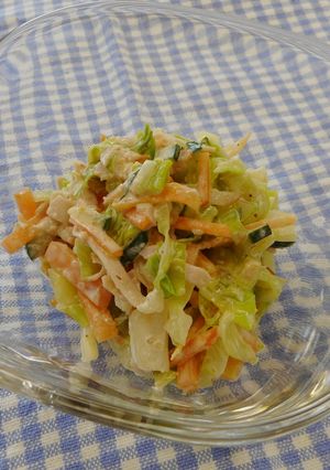 新発田市給食レシピ☆ごまマヨサラダ-レシピのメイン写真
