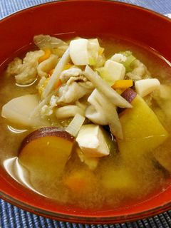 新発田市給食レシピ☆さつま汁-レシピのメイン写真