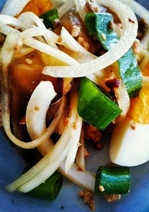 家庭にある材料でヤムマクア（タイ料理）-レシピのメイン写真