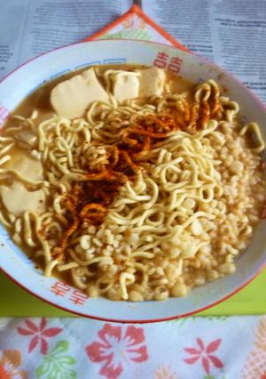 市販の袋麺で酒粕ラーメン＋絹ごし豆腐-レシピのメイン写真