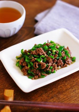合いびき肉とピーマンのレンチンクミン和え-レシピのメイン写真